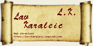 Lav Karaleić vizit kartica